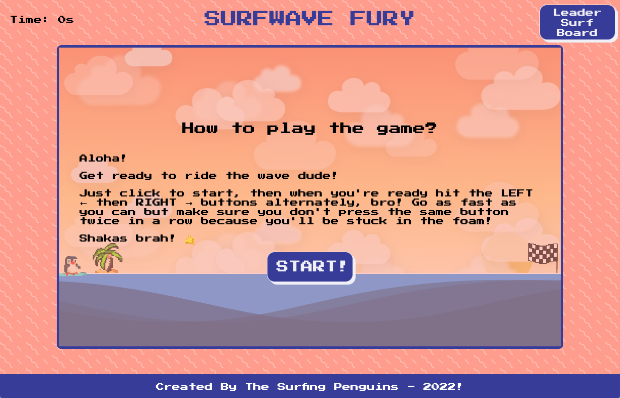 image of a Surfwave Fury created with JavaScript CSS and HTML